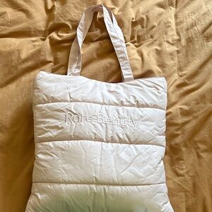 Rare Beauty Soft Cream Quilted Tote